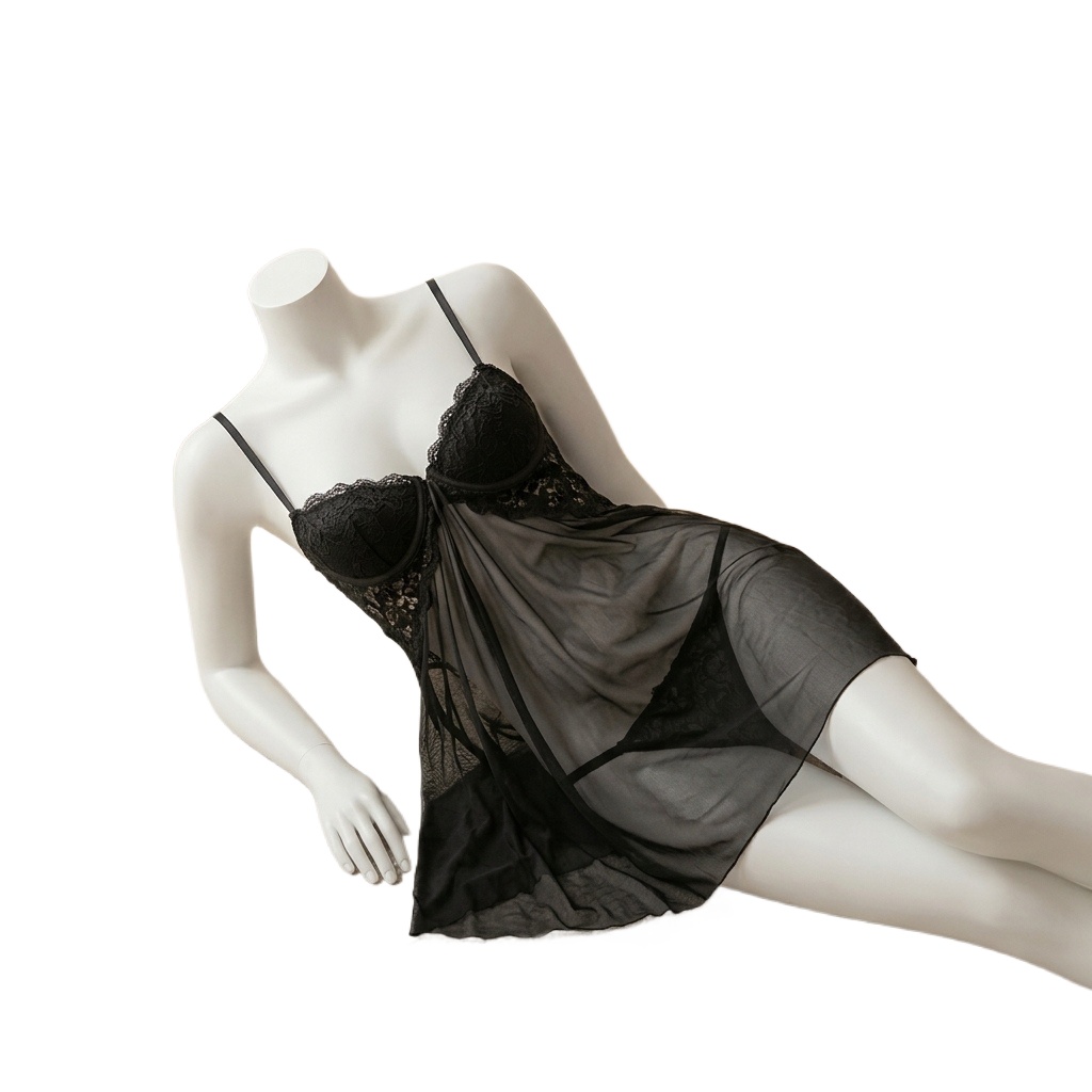 Babydoll Chemise Night - قميص نوم نسائي من الدانتيل الشفاف