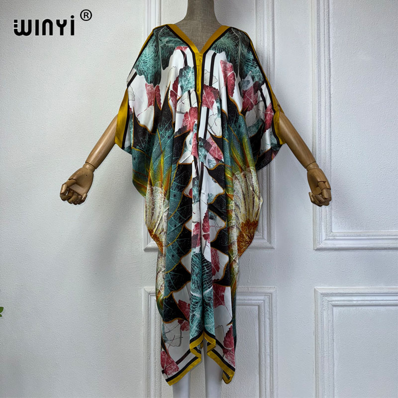 فستان شاطئ مطبوع من WINYI-أفري - مراجعة Robe Silk Women وسعره