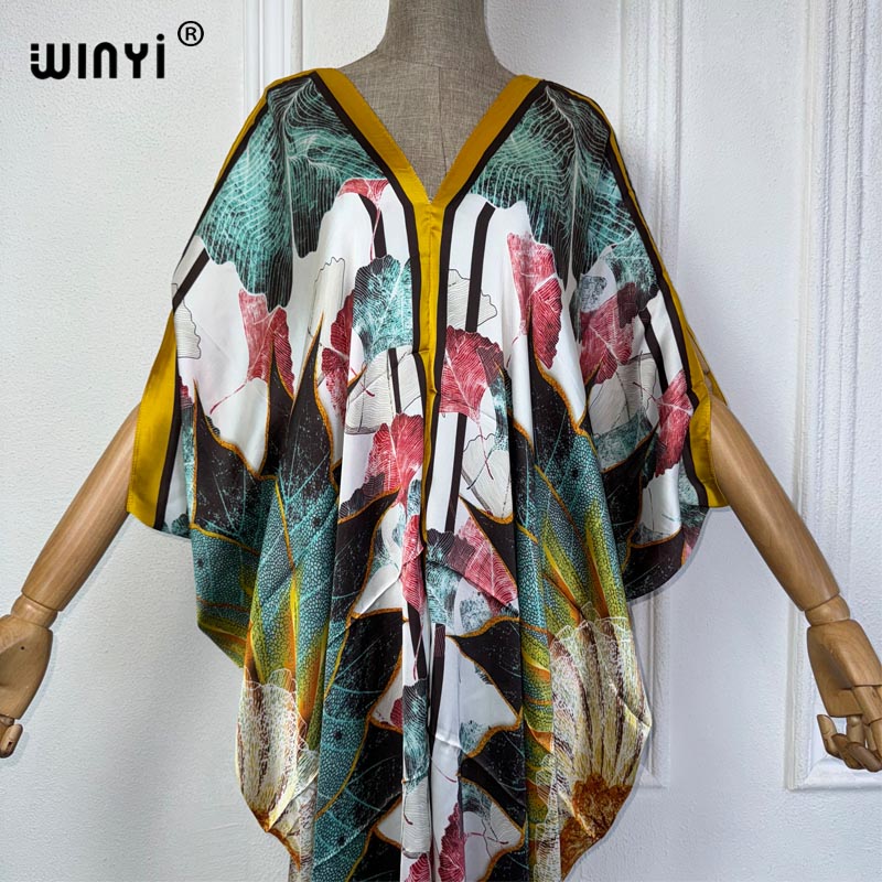 فستان شاطئ مطبوع من WINYI-أفري - مراجعة Robe Silk Women وسعره