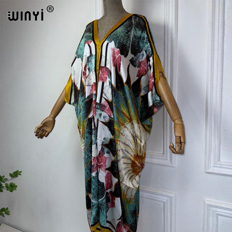 فستان شاطئ مطبوع من WINYI-أفري - مراجعة Robe Silk Women وسعره