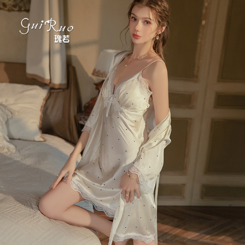 نسخة جديدة من قميص النوم المصن - مراجعة Robe Silk Women وسعره