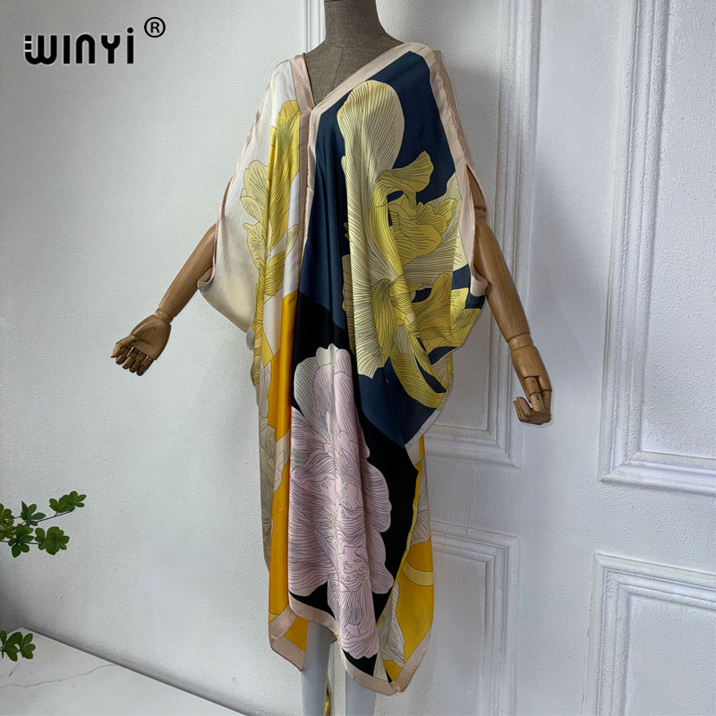 فستان شاطئ مطبوع من WINYI-أفري - مراجعة Robe Silk Women وسعره